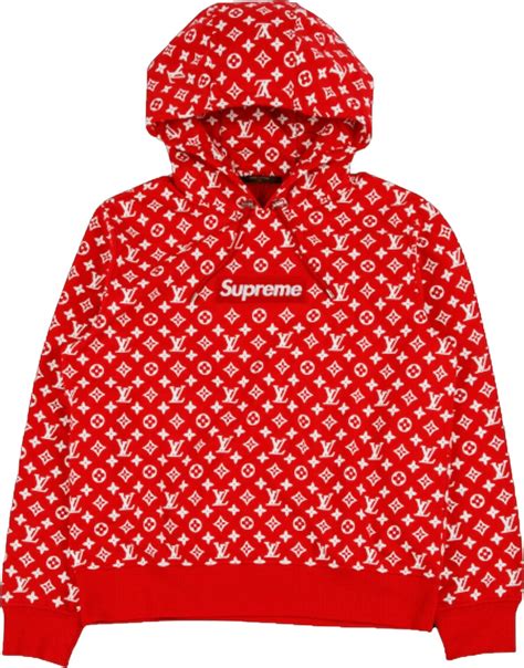 louis vuitton x supreme hoodie red|louis vuitton red hooded sweatshirt.